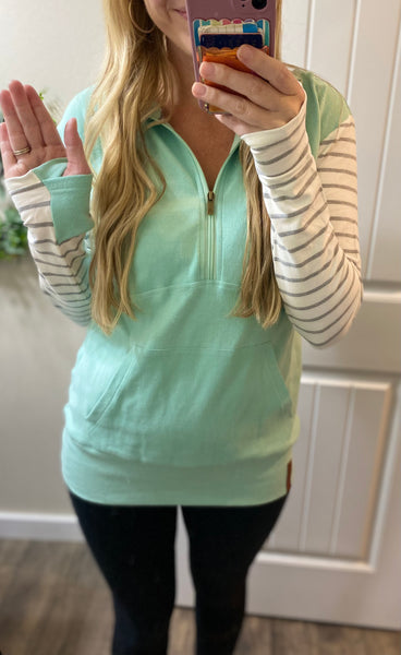 Mint To Be 1/2 Zip Ampersand Ave Hoodie