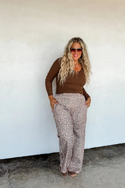 PREORDER: Floral & Cheetah Wide Leg Joggers
