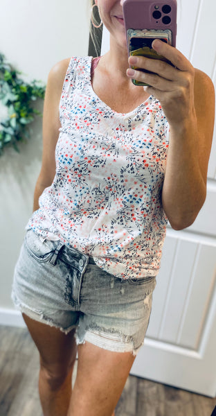 Floral Cutout Tank