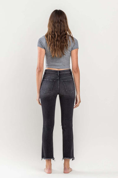 Vervet Flying Monkey Faded Black Distressed Crop Denim