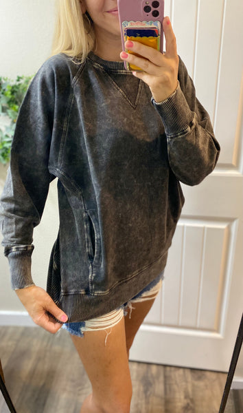 Mineral Wash Terry Pullover