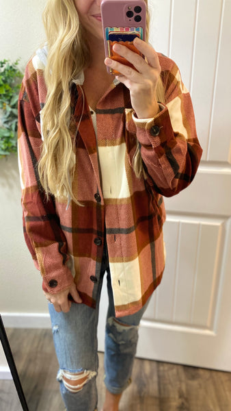 Hooded Shacket Flannel