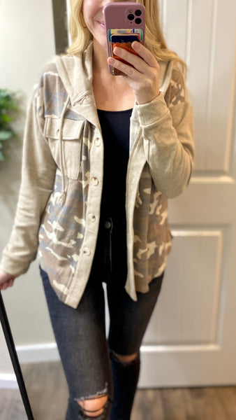 Camo Hoodie Shacket