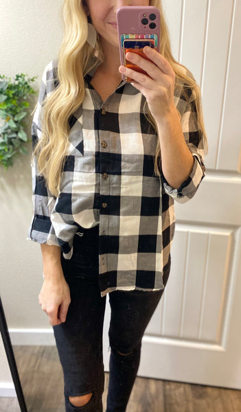 Plaid Button Down Tops