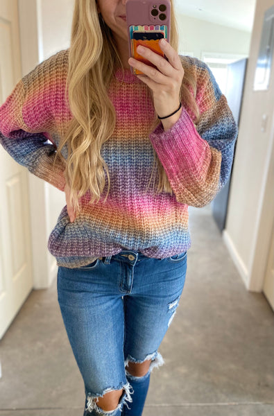 Rainbow Knit Sweater