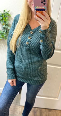 Evergreen Button Pullover