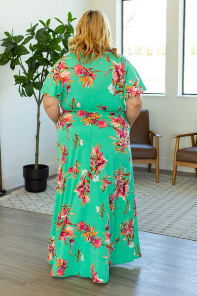 Hi Low Green Floral Dress