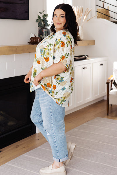 Sale! Floral V-Neck Blouse