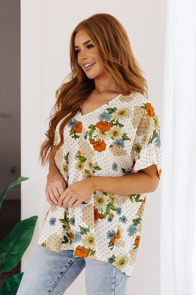 Sale! Floral V-Neck Blouse