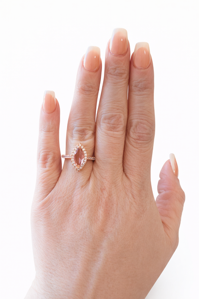 Blush Promise Marquise Halo Ring