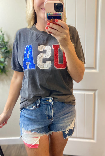 Preorder USA Sequin Tee
