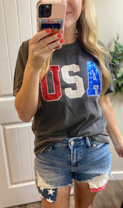 Preorder USA Sequin Tee