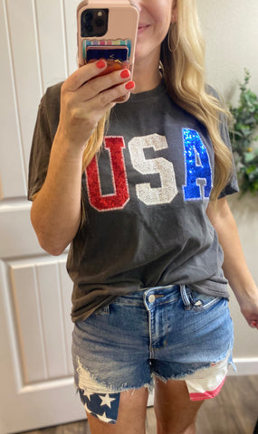 Preorder USA Sequin Tee
