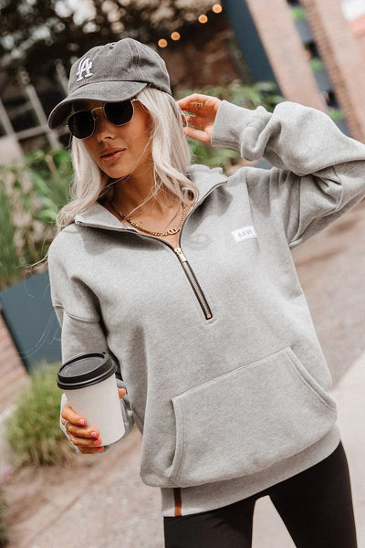 Ampersand Ave. Grey 1/2 Zip Comfort Hoodie