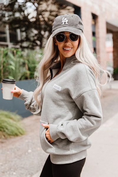 Ampersand Ave. Grey 1/2 Zip Comfort Hoodie
