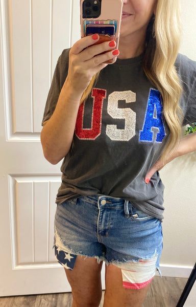 Preorder USA Sequin Tee