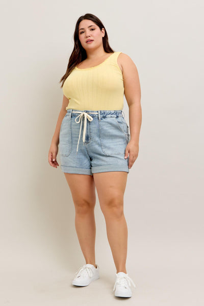 Judy Blue Lightwash or Darkwash Jogger Shorts