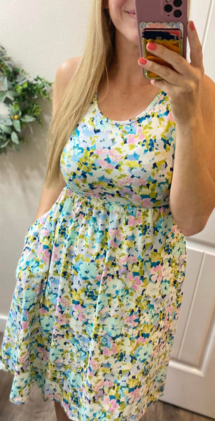 MM Red Floral Tank Dress