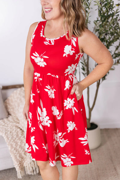 MM Red Floral Tank Dress