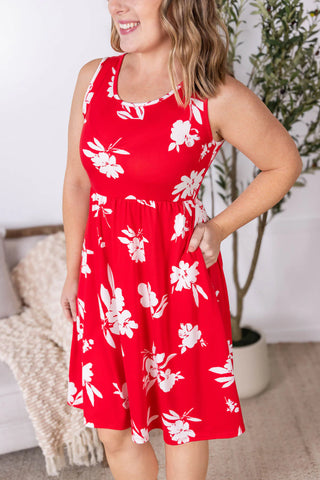 MM Red Floral Tank Dress