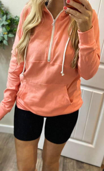 MM Burgundy or Navy Cargo 1/2 Zip Hoodie
