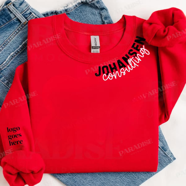 Preorder Custom Neck/Logo Sleeve Sweatshirt or Tee