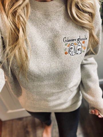 Embroidered Knit Ghost Sweater (With or W/O words)