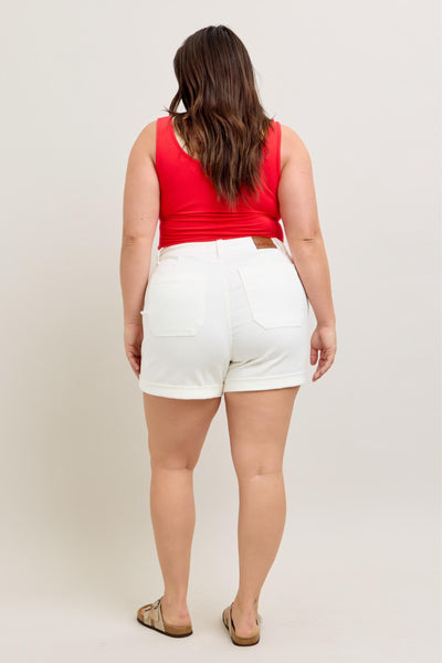 Judy Blue High Waist Cuff Denim Shorts (Small through XL)