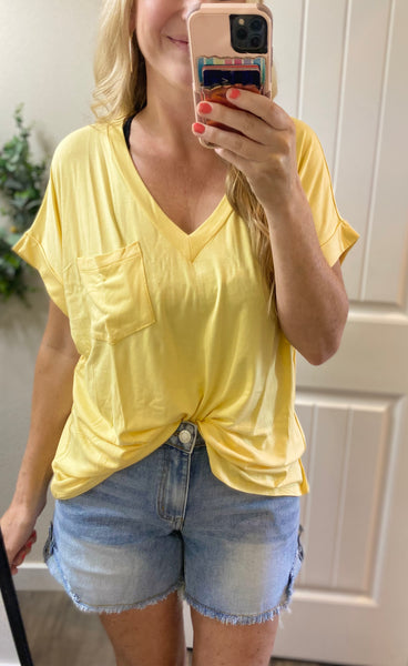 Boyfriend Rolled Sleeve Pocket Tee
