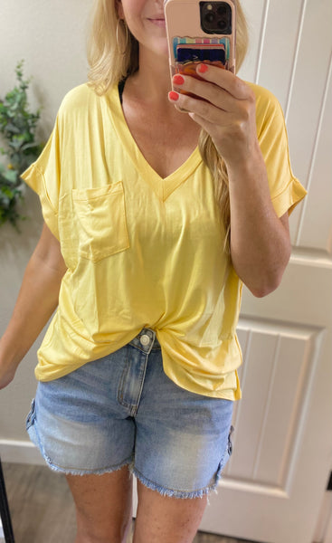 Boyfriend Rolled Sleeve Pocket Tee