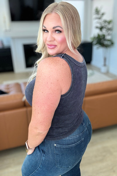 Reversible Ribbed Tank in Black