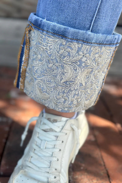 SK Embroidered Seam Denim