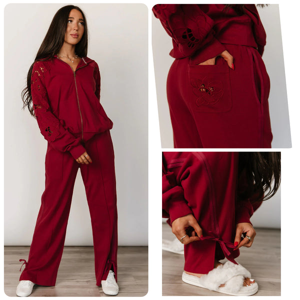 Ampersand Ave. Burgundy Full Zip and/or Pants