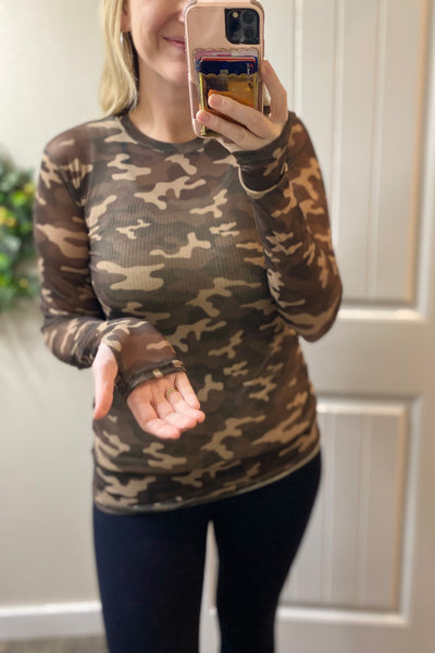 Camo Mesh Long Sleeve
