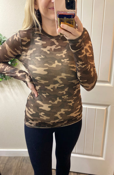Camo Mesh Long Sleeve