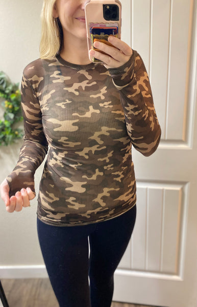 Camo Mesh Long Sleeve