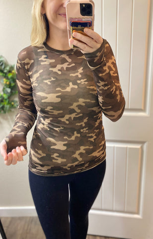 Camo Mesh Long Sleeve
