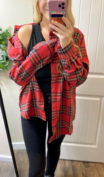 Oversized Plaid Button Up