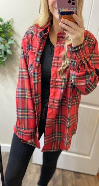 Oversized Plaid Button Up