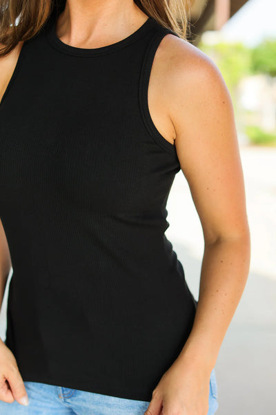Restock High Neck Ribbed Tanks