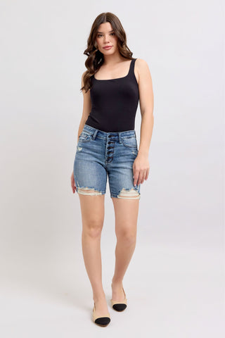Judy Blue Black Buttonfly Button Shorts