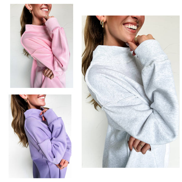 Mock Neck Fleece Pullovers