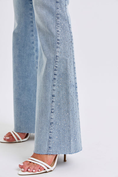 Judy Blue Lightwash Rhinestone Flare Denim