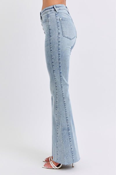 Judy Blue Lightwash Rhinestone Flare Denim