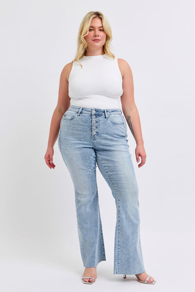 Judy Blue Lightwash Rhinestone Flare Denim