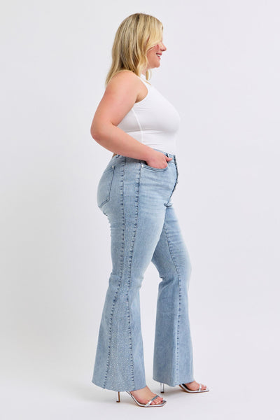 Judy Blue Lightwash Rhinestone Flare Denim