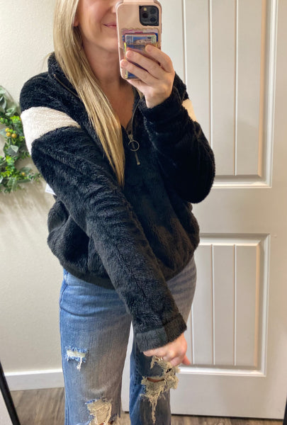 Fuzzy 1/4 Zip Pullover
