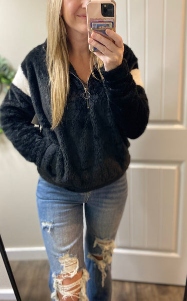Fuzzy 1/4 Zip Pullover