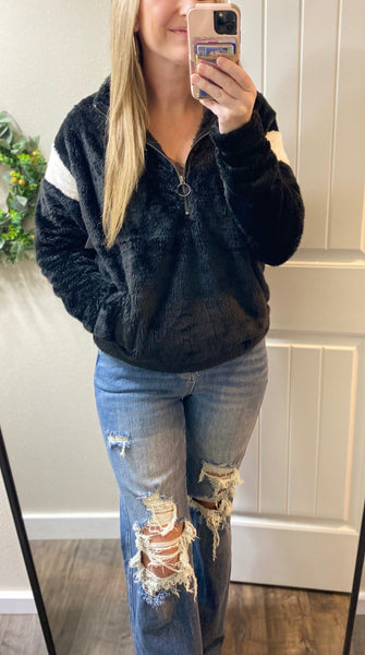 Fuzzy 1/4 Zip Pullover