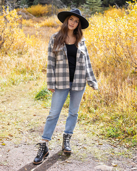 Sale! Plaid Button Up Shacket